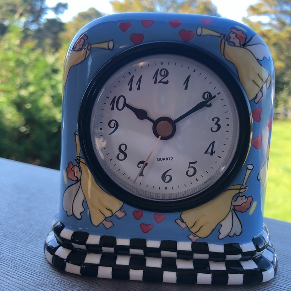 NWT PATRICIA DUPONT CERAMIC HANDPAINT CLOCK ANGELS - Picture 4 of 9